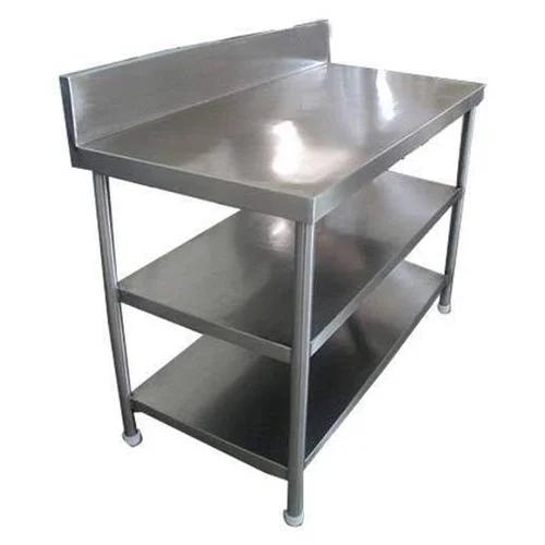 Heavy-Duty Stainless Steel Work Table with Undershelf & Backsplash