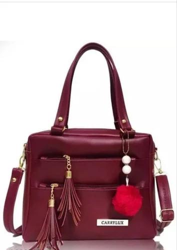 Classic Solid Tone Rexine Ladies Daily Hand Purse