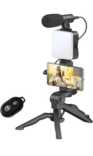 Smartphone Video Vlogging & Content Creator Kit with LED Light & Mic