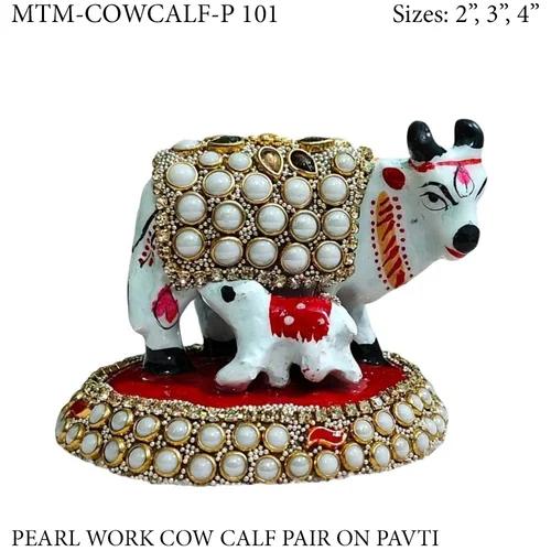 Solid Cast Bronze-Finish Kamdhenu Cow & Calf (MTM Series)
