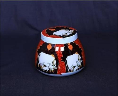 Sacred Kamdhenu Handcrafted Brass Decorative Utility Urli / Jar
