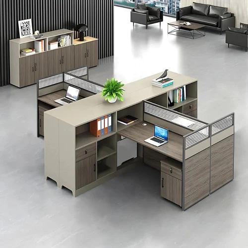 Dual-Screen Modular Office Computer Workstation Pod