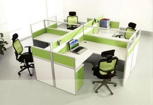 Next-Gen Modular Linear Office Workstation with Fabric Divider