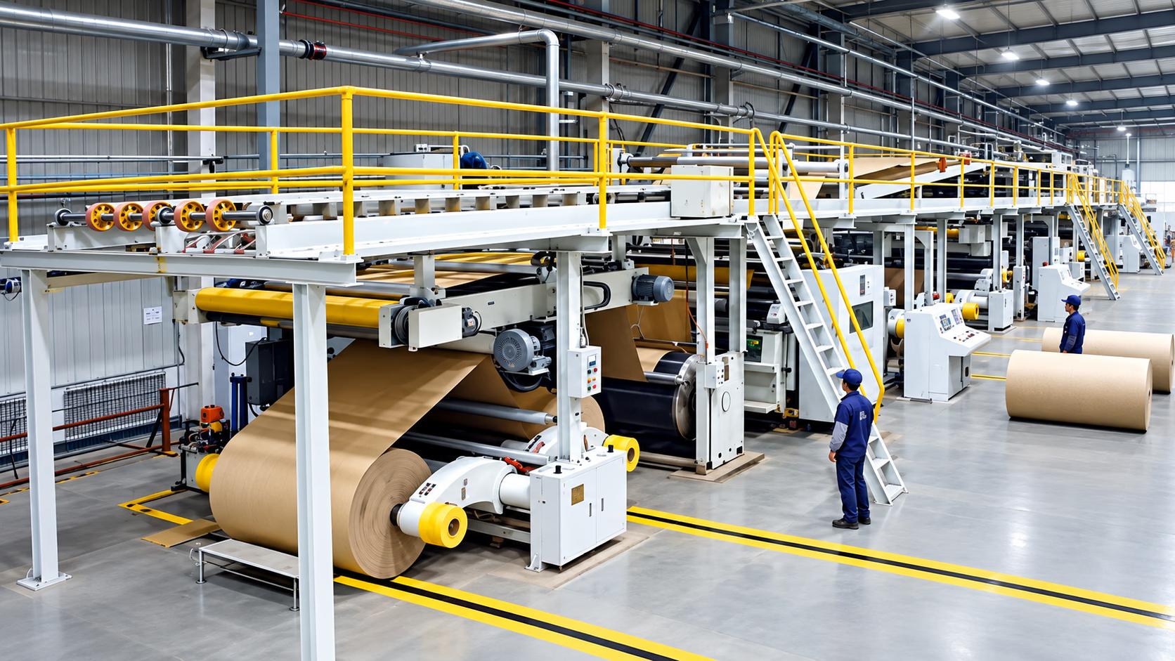 3, 5 Ply Automatic Corrugated Board Making Plant