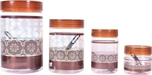 Printed Decorative Kitchen Food Storage PET Jars (Spoon Included)